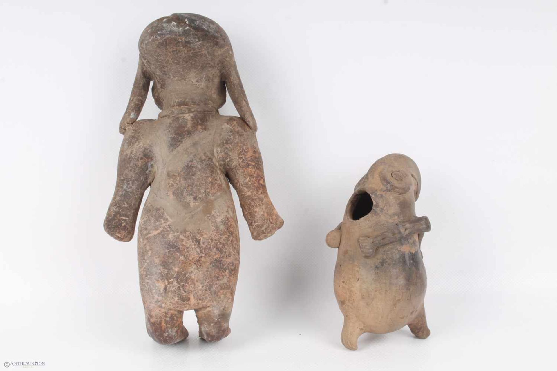 2 antike Tonfiguren, Afrika, clay figures, Africa, - Bild 2 aus 9