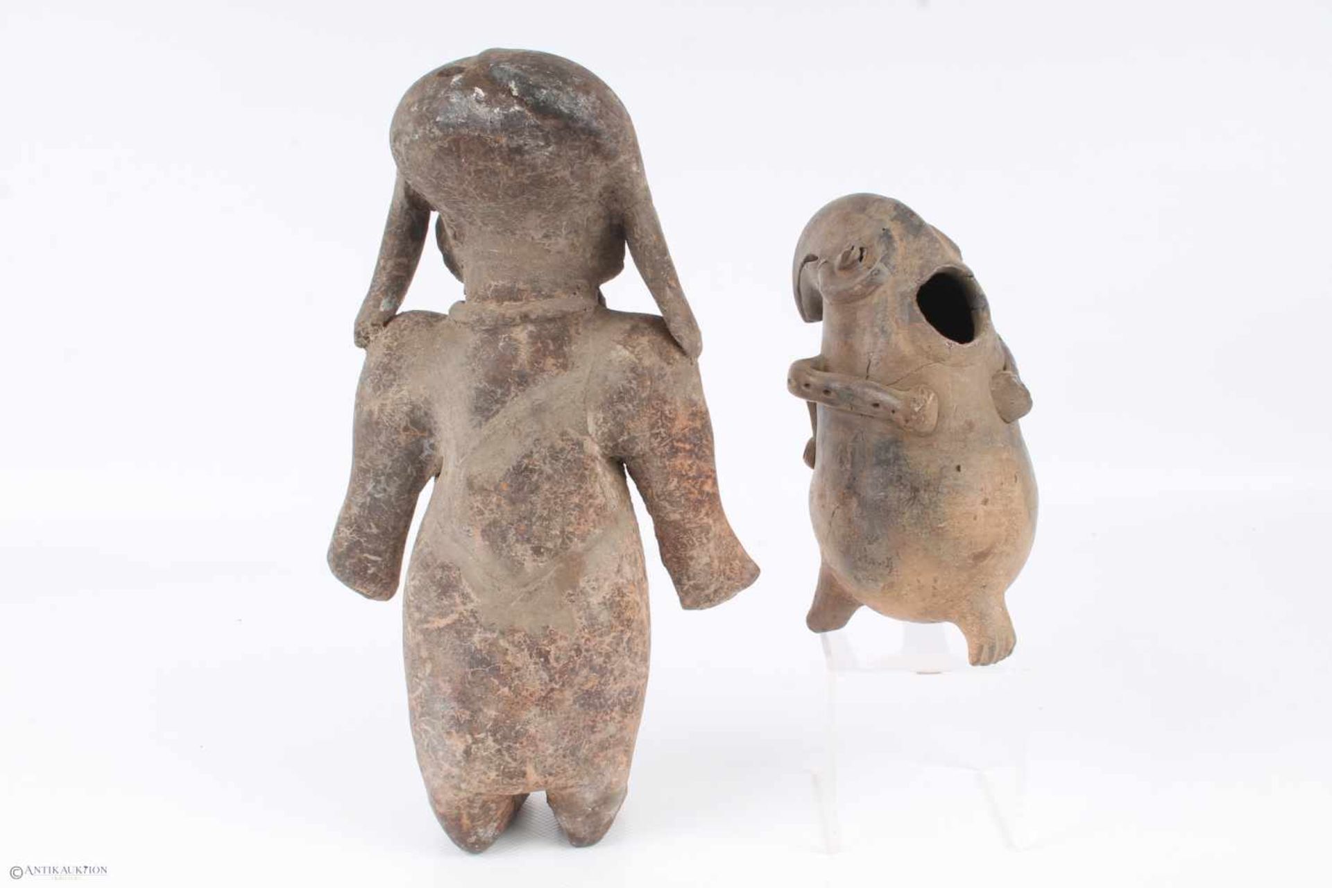 2 antike Tonfiguren, Afrika, clay figures, Africa, - Bild 7 aus 9