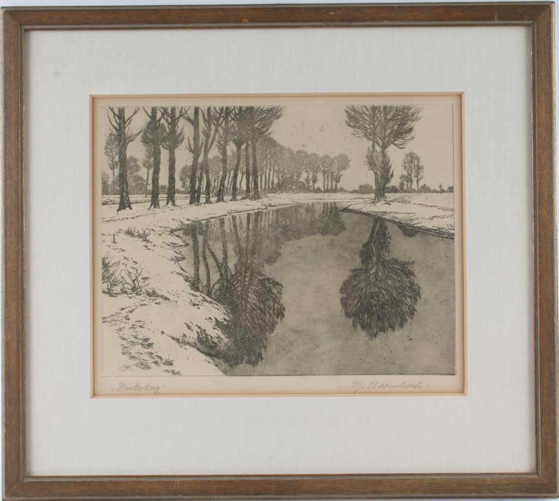 Max Clarenbach (1880-1952) Radierung Wintertag, etching winter day, - Bild 2 aus 4