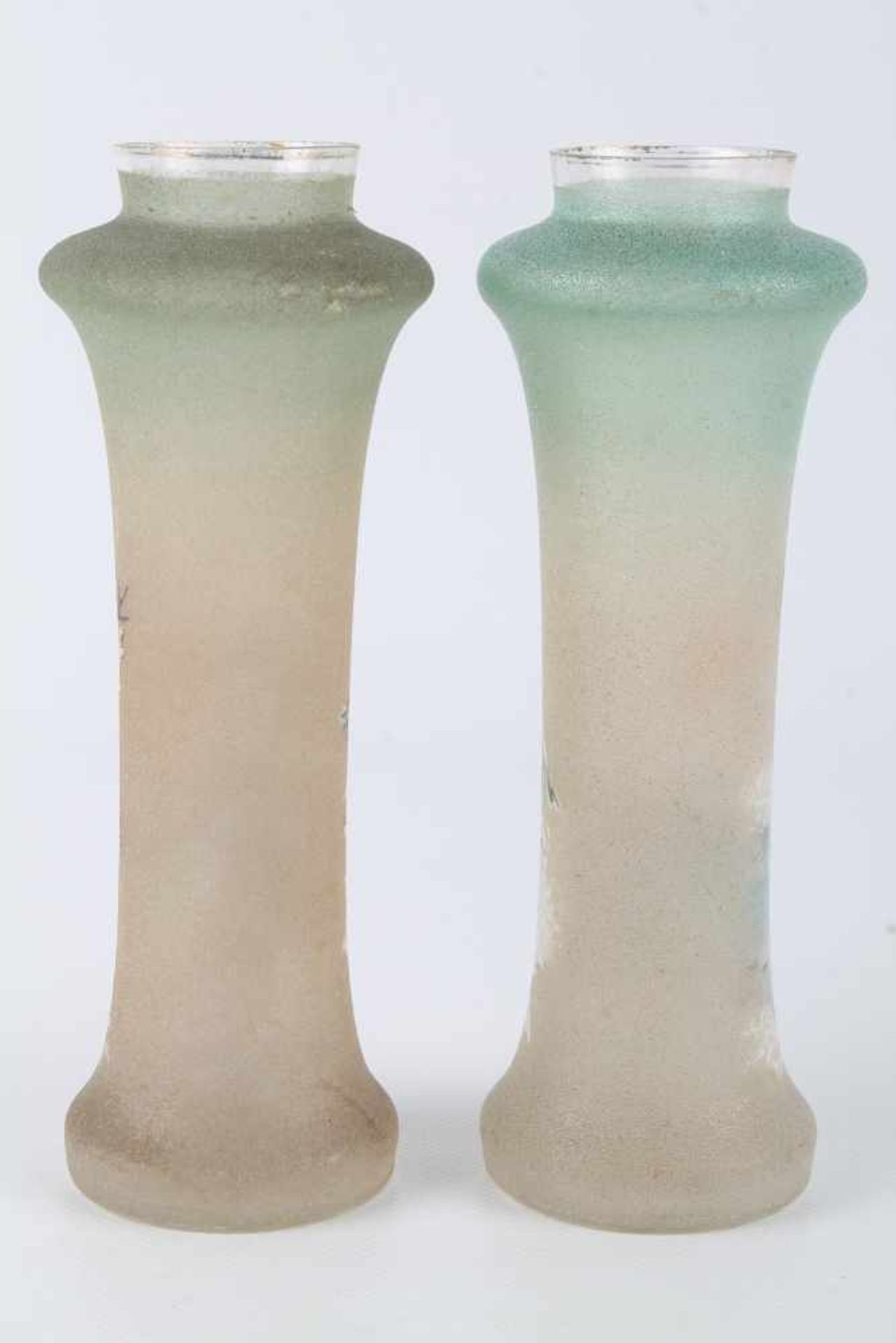Vasenpaar um 1900 mit Hischmotiven, pair of vases with deer depictions, - Bild 3 aus 5