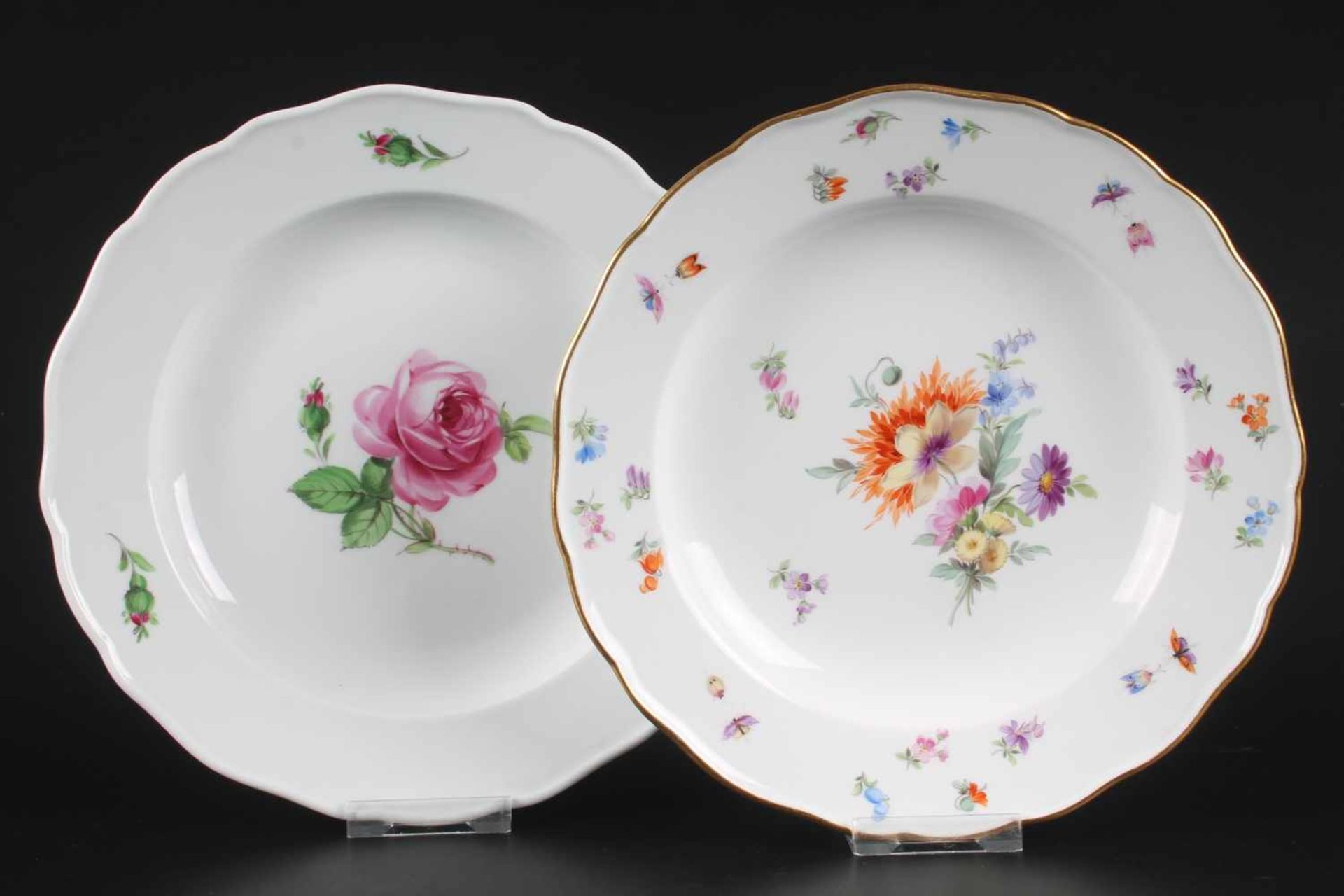 Meissen - 2 Speiseteller, 2 dining plates,