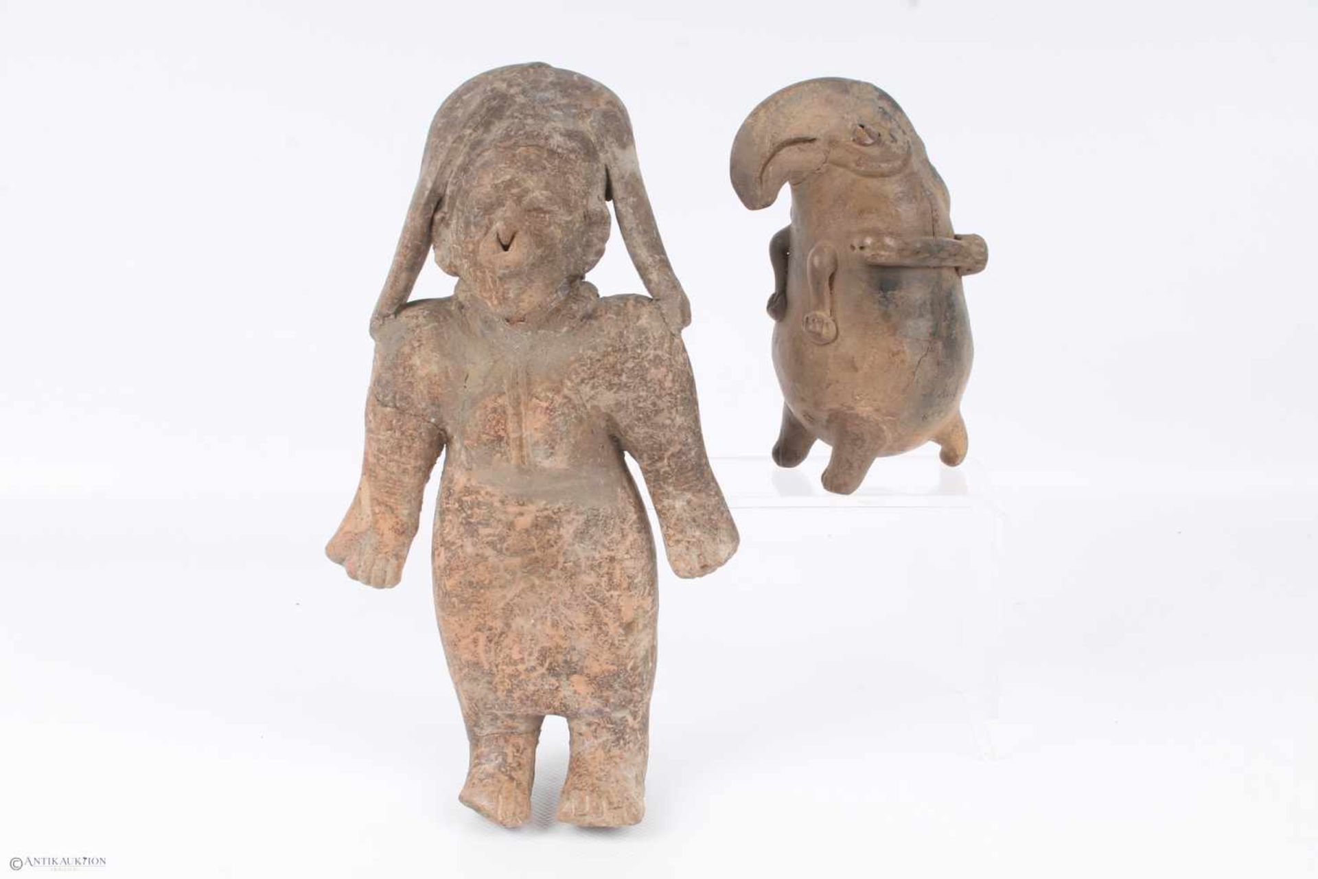 2 antike Tonfiguren, Afrika, clay figures, Africa, - Bild 3 aus 9