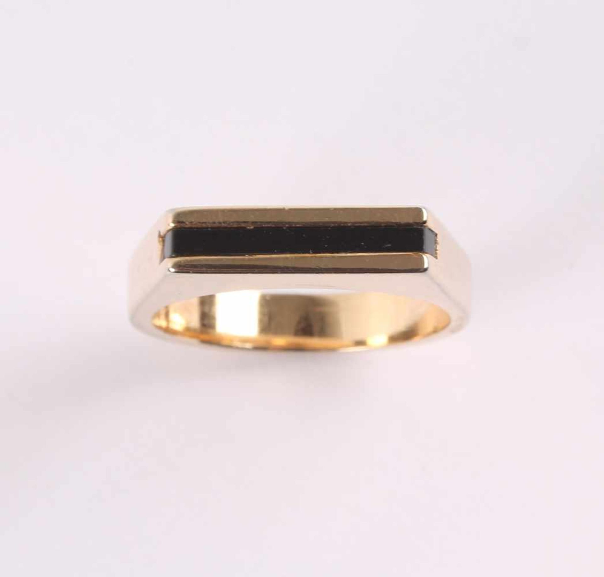 585 Gold Ring mit Onyx, - Bild 2 aus 4