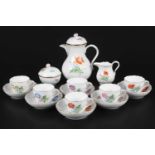 Meissen Kaffeeservice Neubrandenstein Blume, coffee service, Porzellan Mokkaservice, 15-teilig,