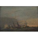 Christian Eckardt (1832-1914) Schiffe auf rauer See, ships on rough sea,
