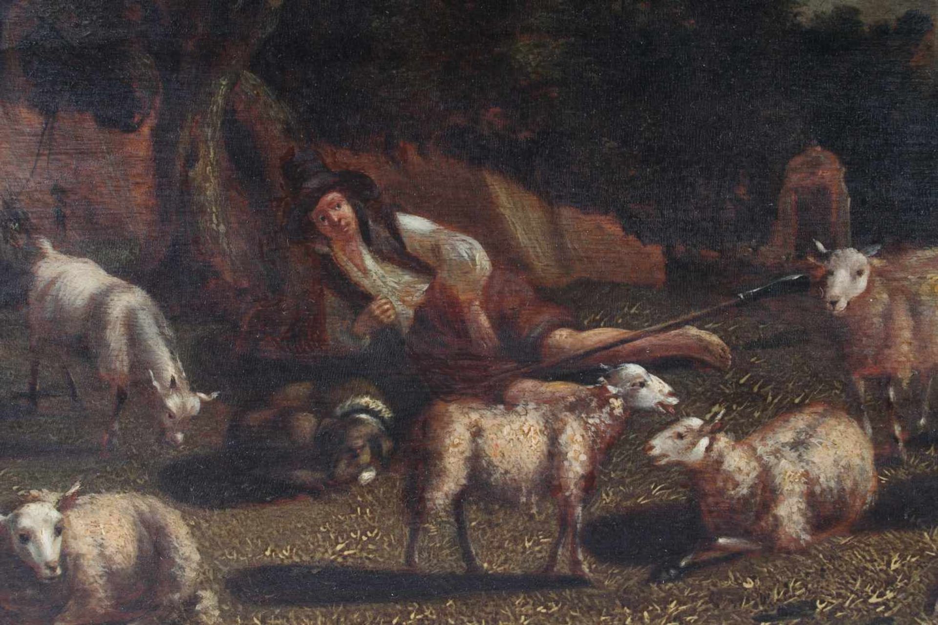 Ruhender Schäfer mit Herde, bezeichnet Jacob Gerritsz Cuyp (1594-1651/52), resting shepherd with - Image 3 of 6