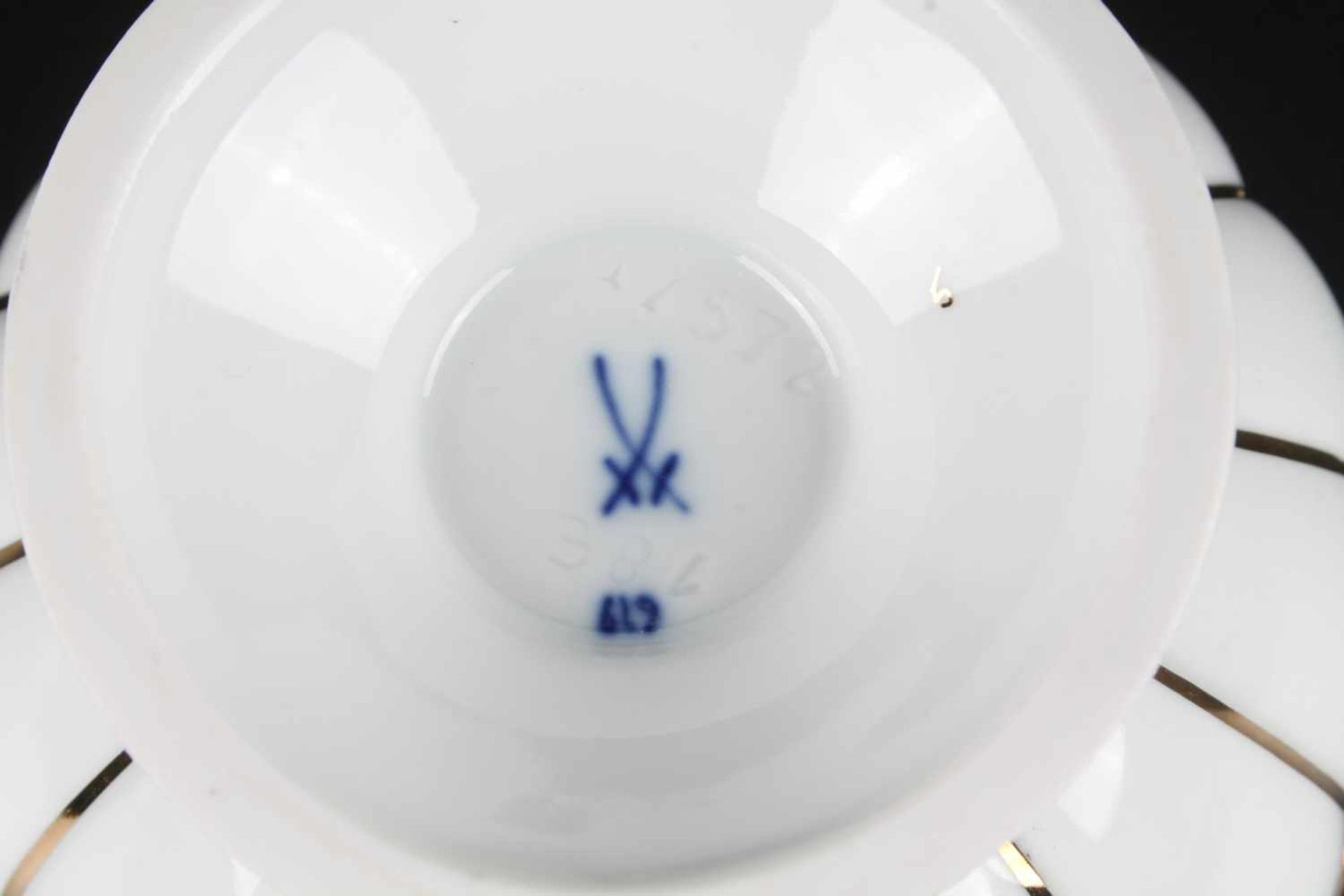 Meissen X-Form 1.Wahl - Kaffeetasse mit Untertasse, coffee cup,Porzellan, blaue Schwertermarke 1. - Bild 4 aus 4