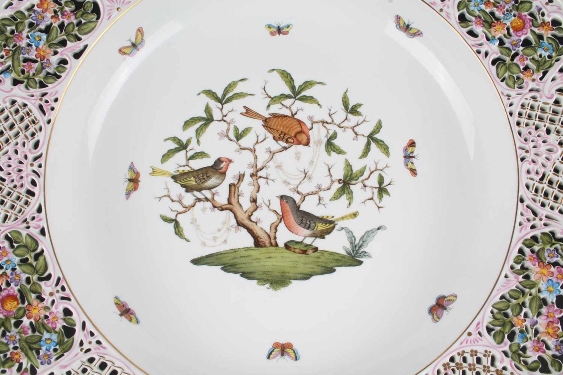 Riesige Prunkschale - Herend Rothschild #8400, bowl,Porzellan, Ungarn 20. Jahrhundert, Dekor - Bild 3 aus 6