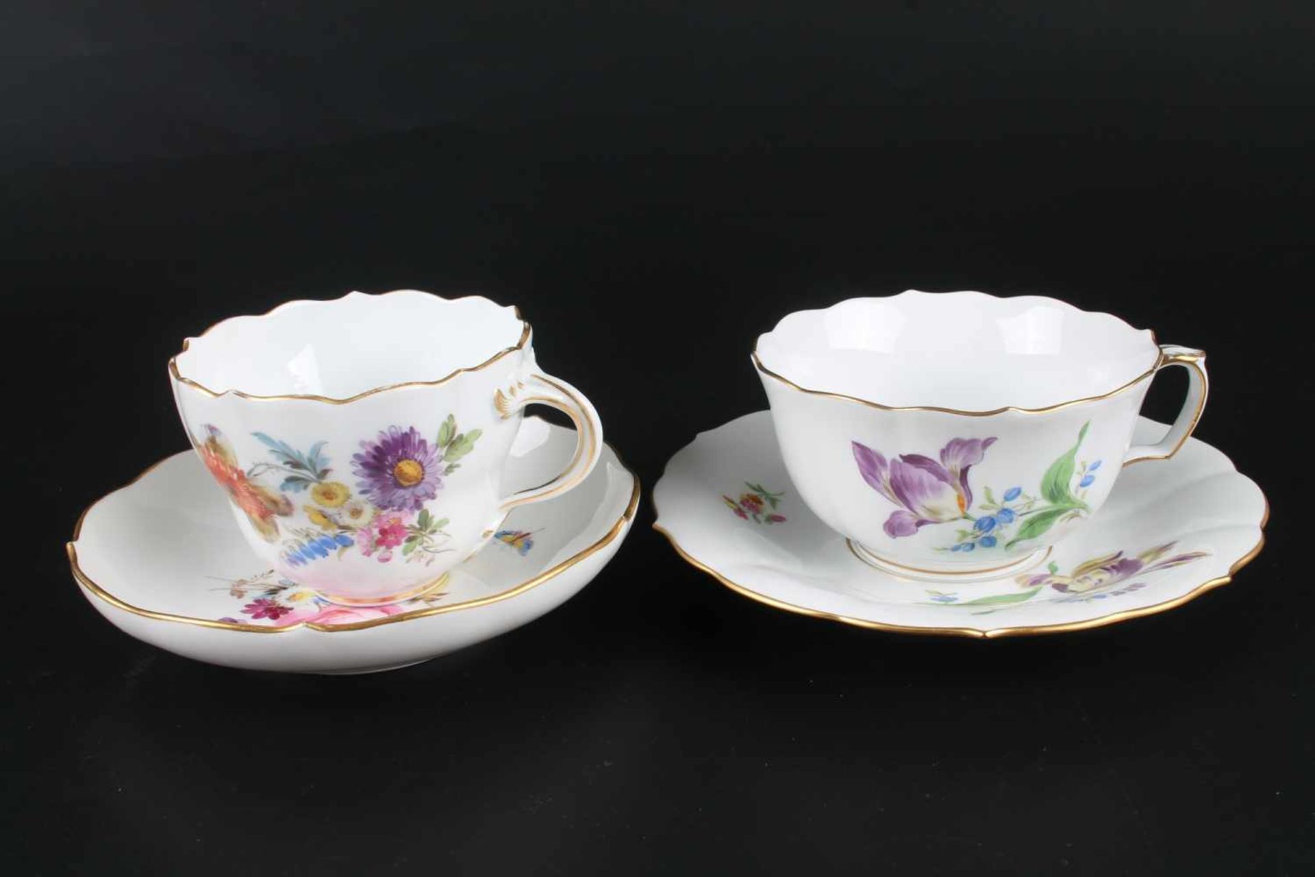 Meissen - Konvolut Tassen, lot of cups,Porzellan, blaue Schwertermarke, u.a. Knaufzeit 1860-1924, - Bild 3 aus 5