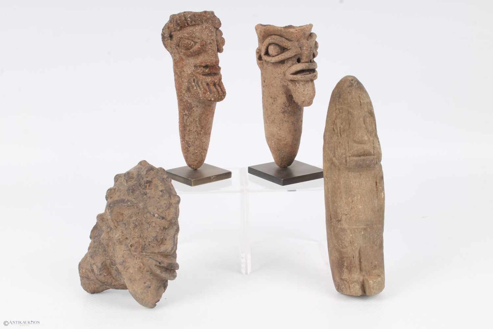 9 Steinköpfe, afikanische Figuren, 9 stone heads, african figures, - Bild 2 aus 3