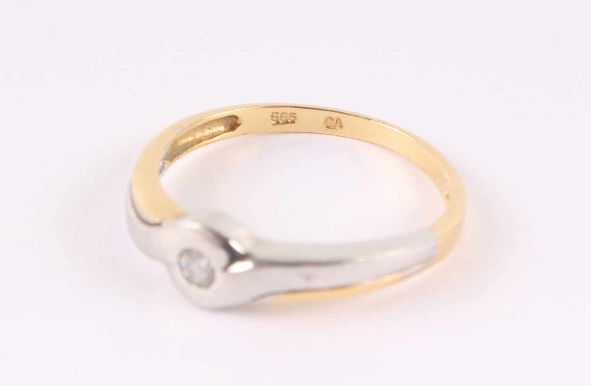 Solitär 585 Goldring mit Brillant, solitaire 585 gold ring with diamond, - Bild 6 aus 6