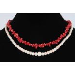 2-reihige Korallenkette, coral necklace,