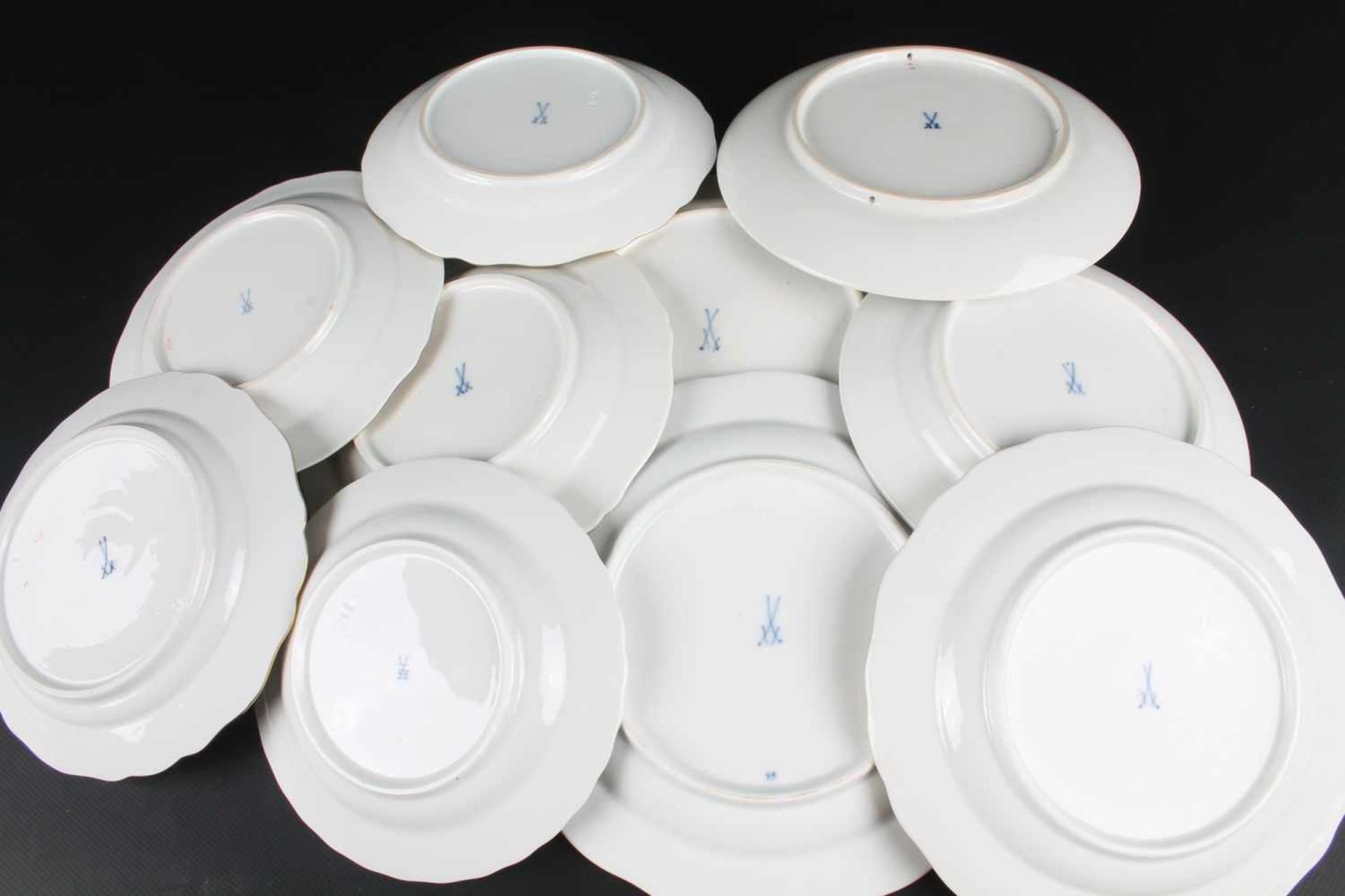 Meissen Konvolut Teller, lot plates,10 Porzellanteller mit diversen Dekoren, Obst- & - Bild 5 aus 8