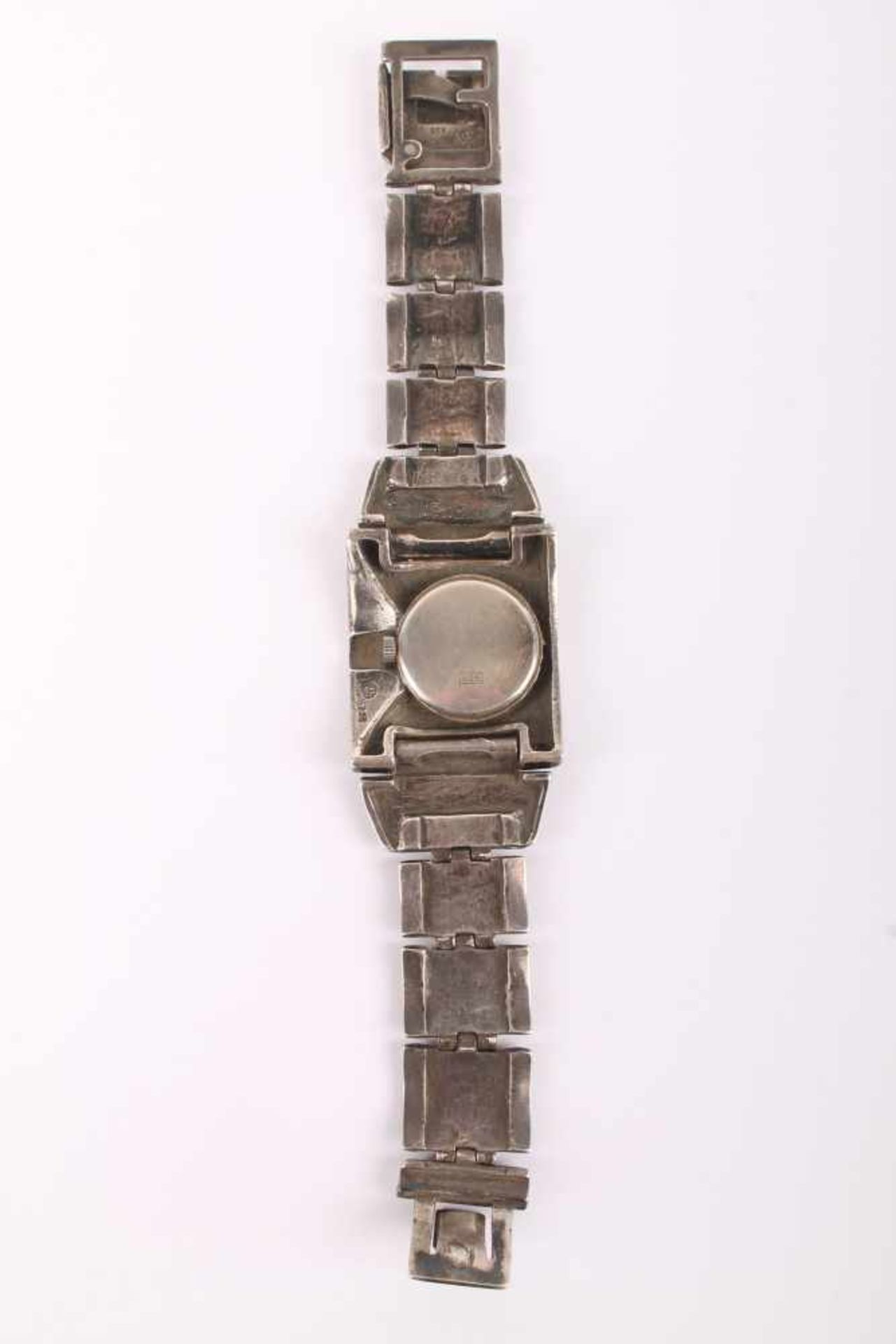 925 Silber Armbanduhr im Used-Look, sterling silver wristwatch in used look, - Image 4 of 5