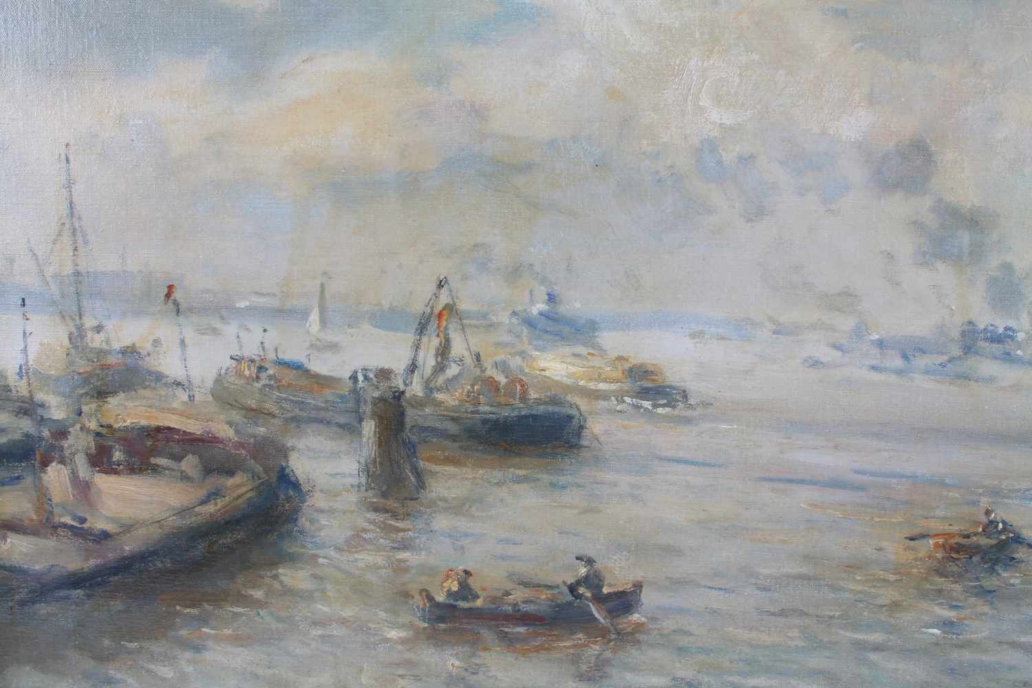 Evert Moll (1878-1955) Rotterdamer Hafenszene, Rotterdam harbour scenery, - Bild 4 aus 7