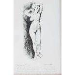 Italienischer Radierer, weiblicher Akt, etching female nude act,Radierung/Papier, unerkenntlich