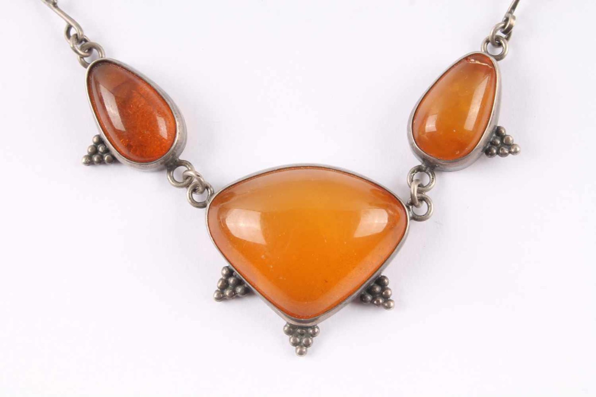 Bernstein 925 Silber Armreif und Halskette, amber armlet and necklace, - Bild 2 aus 5