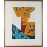 Gerhard Wind (1928-1992) Komposition, modern compostion,Farbserigraphie/Papier, signiert G Wind