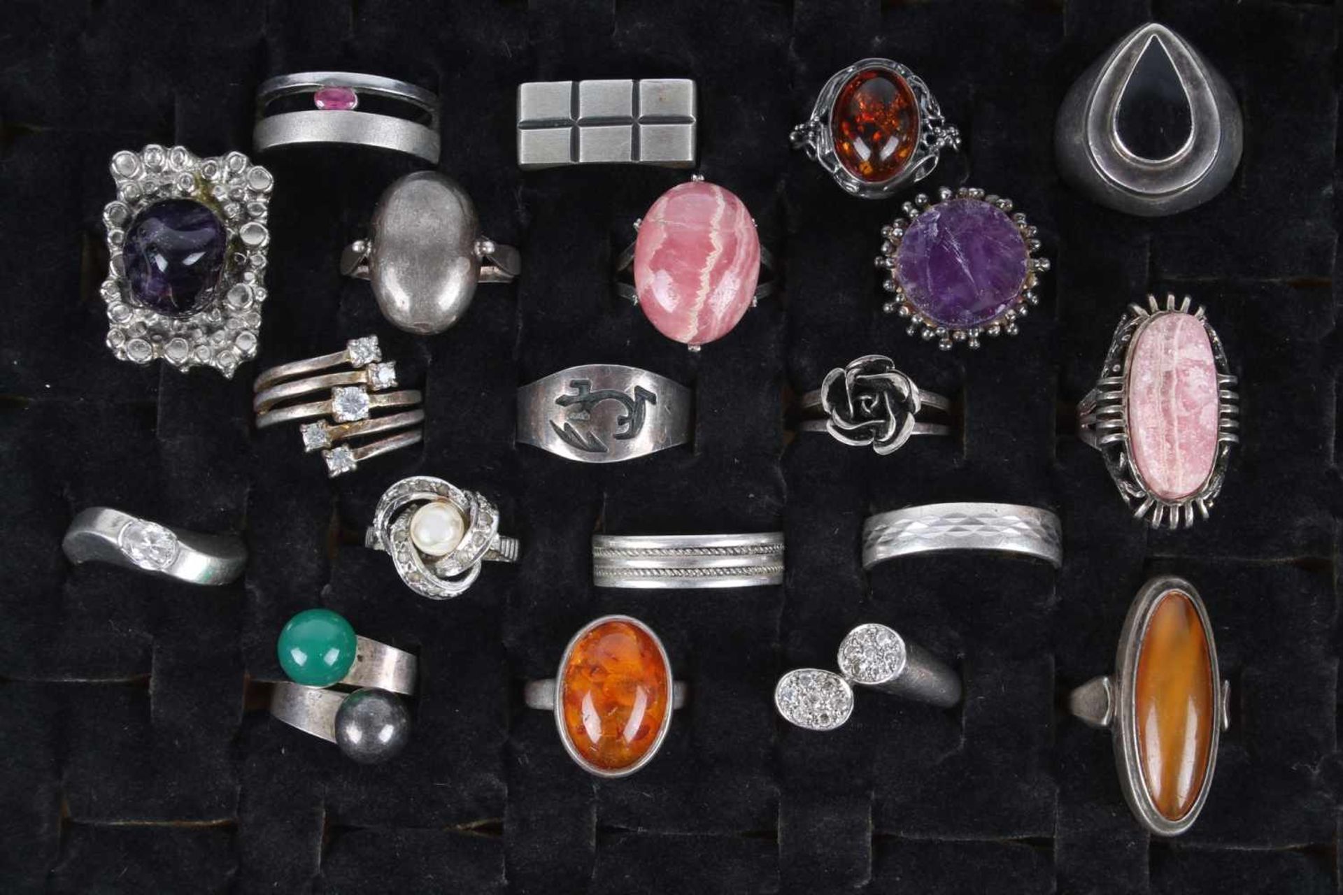 20 Silberringe, silver rings,
