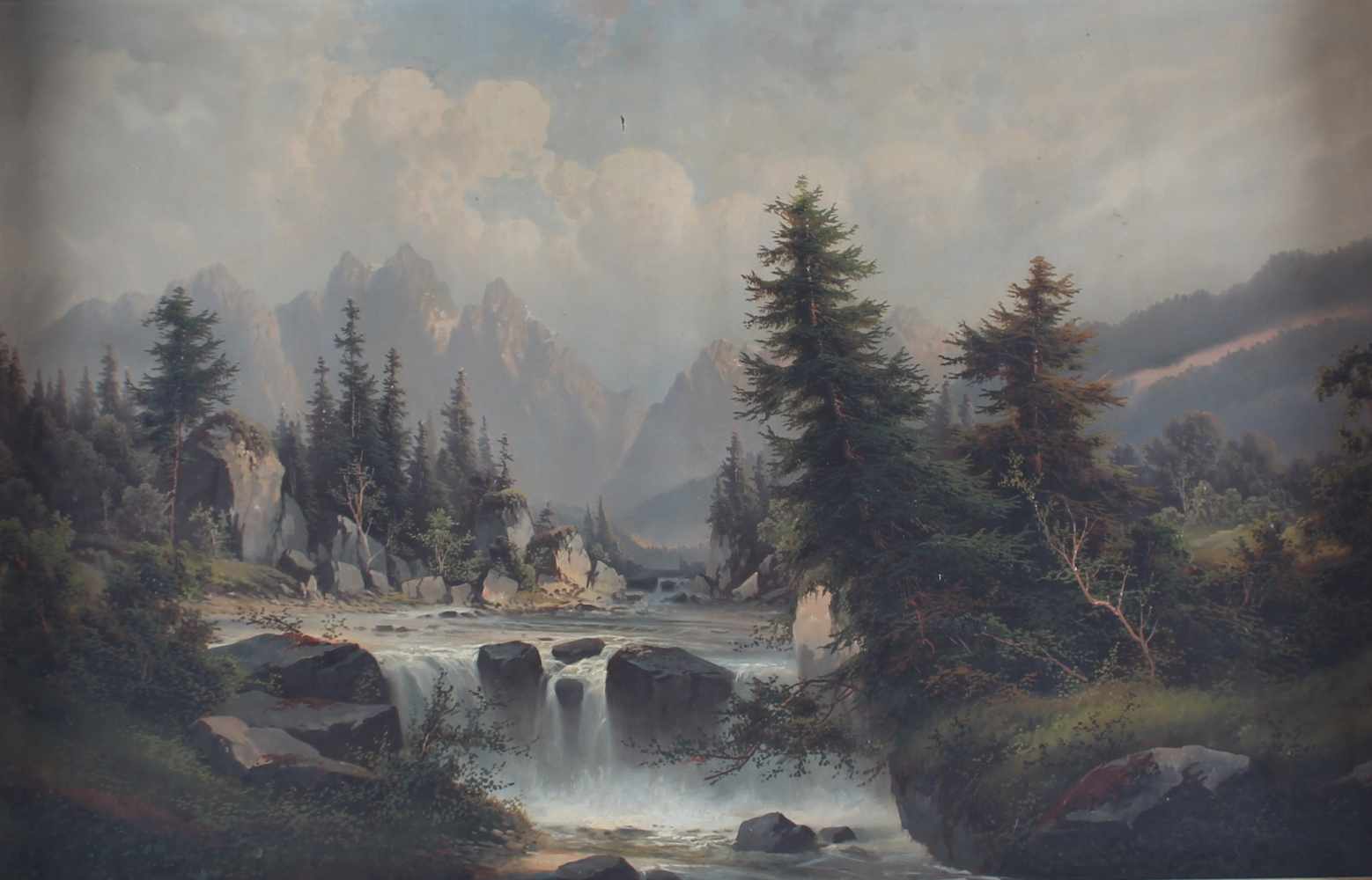 Albert Rieger (1834-1905) Monumentalwerk Reichenbachfälle, monumental works of waterfall