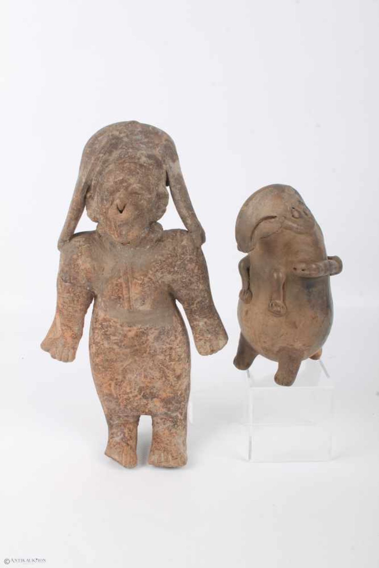 2 antike Tonfiguren, Afrika, clay figures, Africa, - Bild 5 aus 9