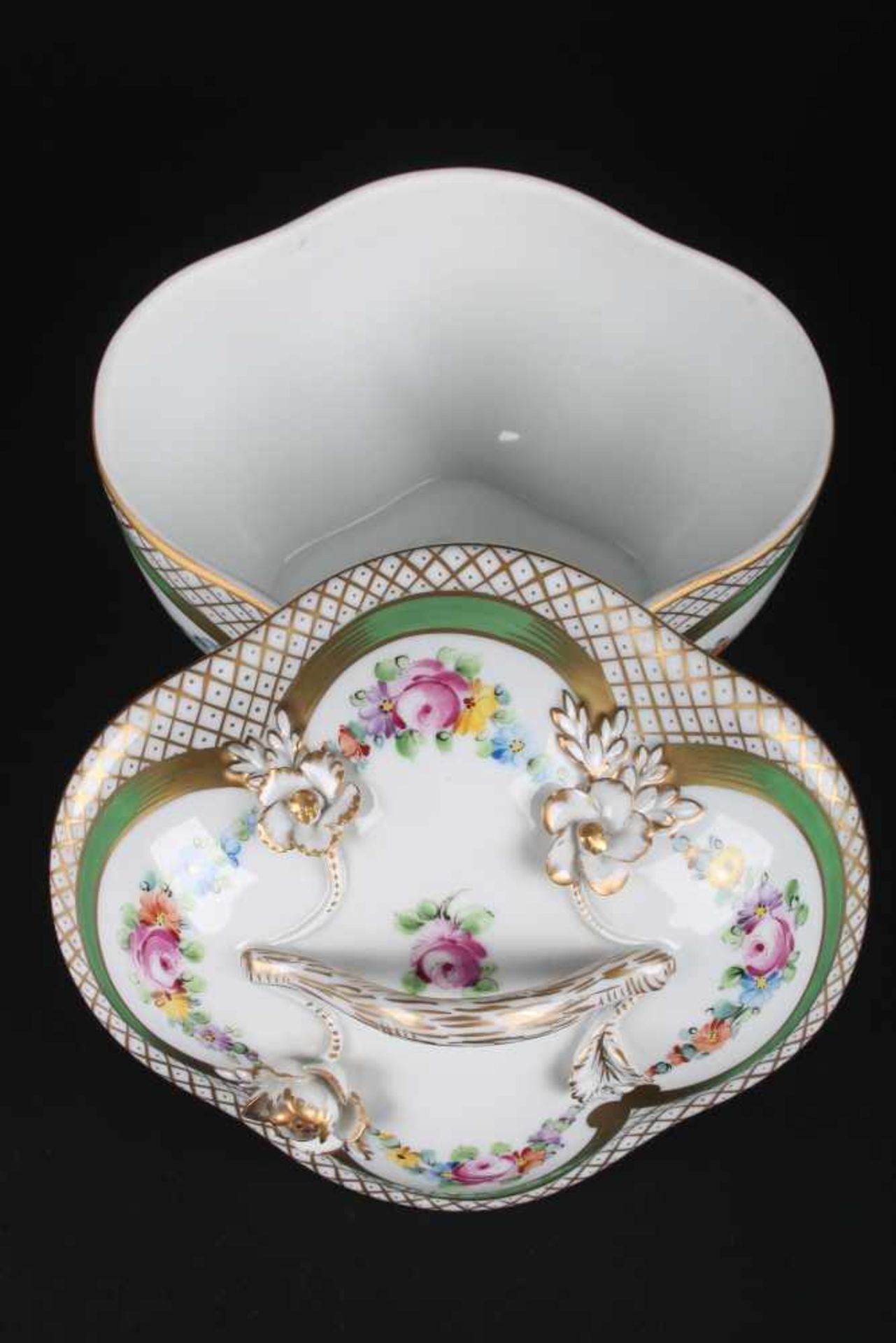 2 Bonbonieren / Deckeldosen - Limoges und Potschappel Dresden, lidded cans,Porzellan, Limoges - Image 6 of 7