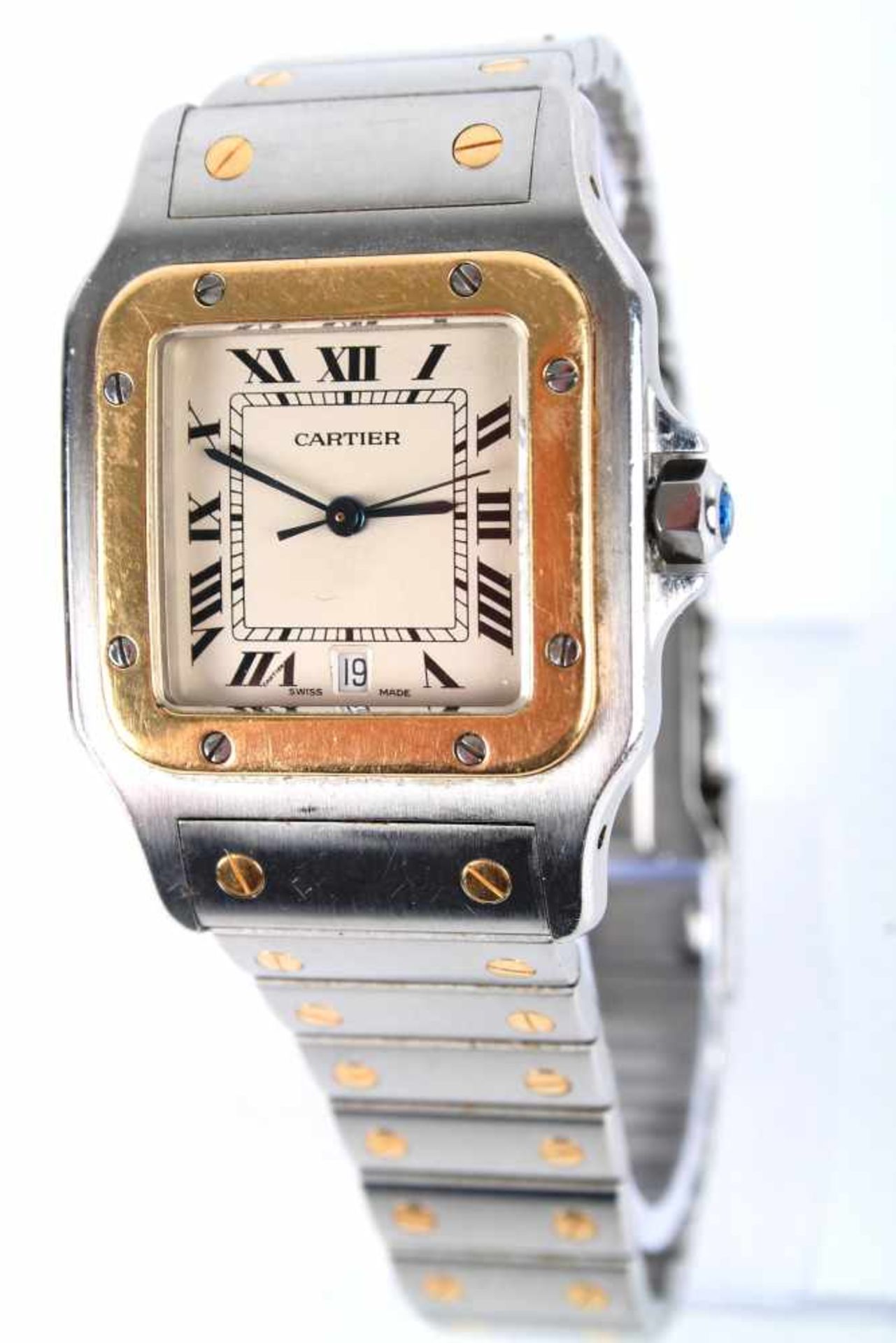 Cartier Santos Galbee Herrenuhr Armbanduhr Stahl/Gold 750, men's watch steel / 18K gold,
