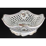 Herend Rothschild - riesige ovale Korbschale, huge oval basket bowlPorzellan, H 17 cm x L 41 cm x