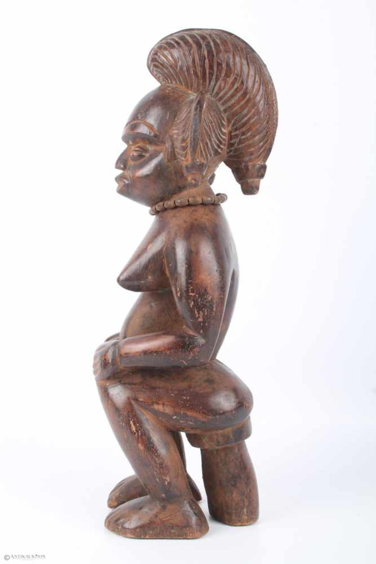 Sitzende Frau, afrikanische Skulptur, seated woman, african sculpture, - Bild 2 aus 5