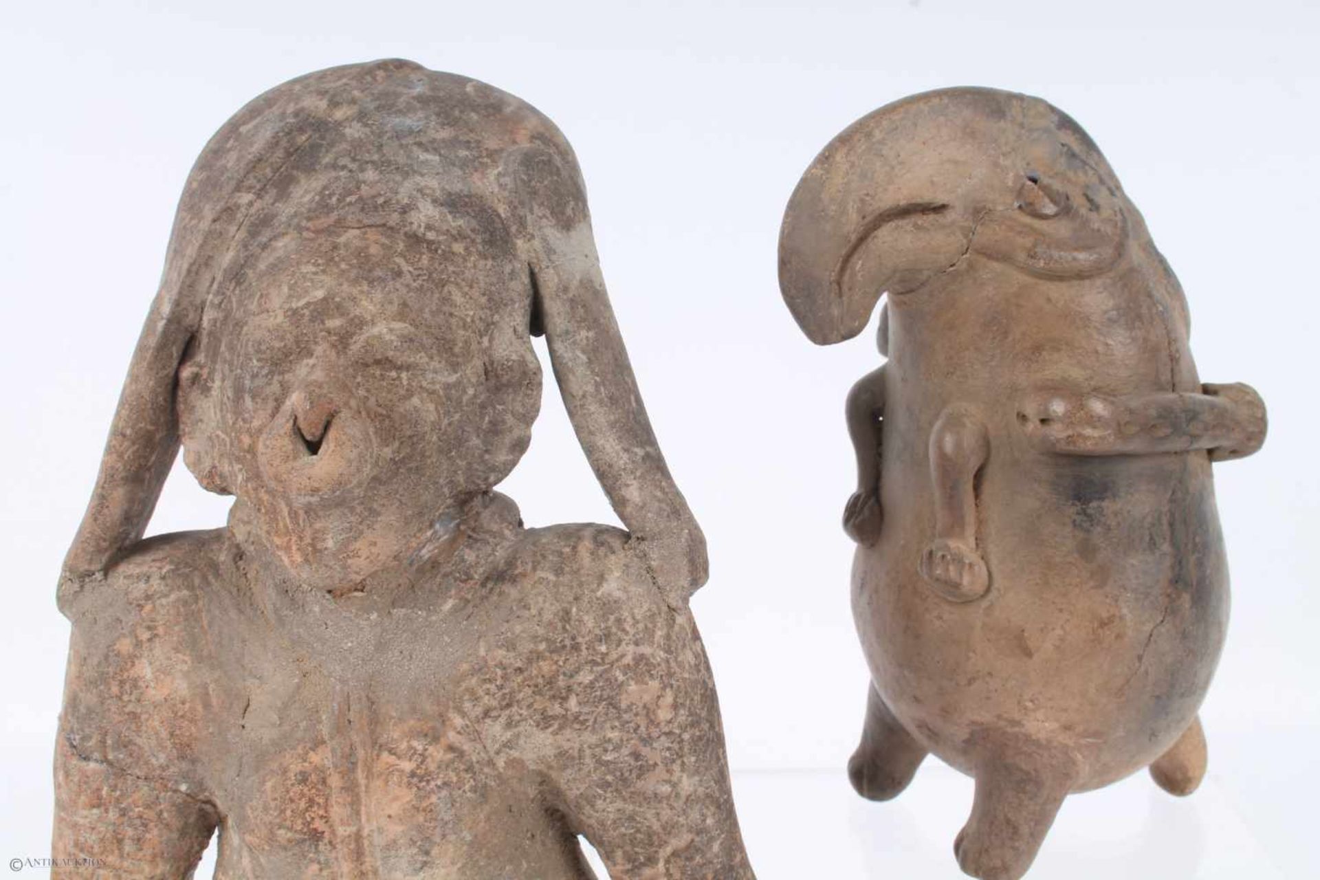 2 antike Tonfiguren, Afrika, clay figures, Africa, - Bild 4 aus 9