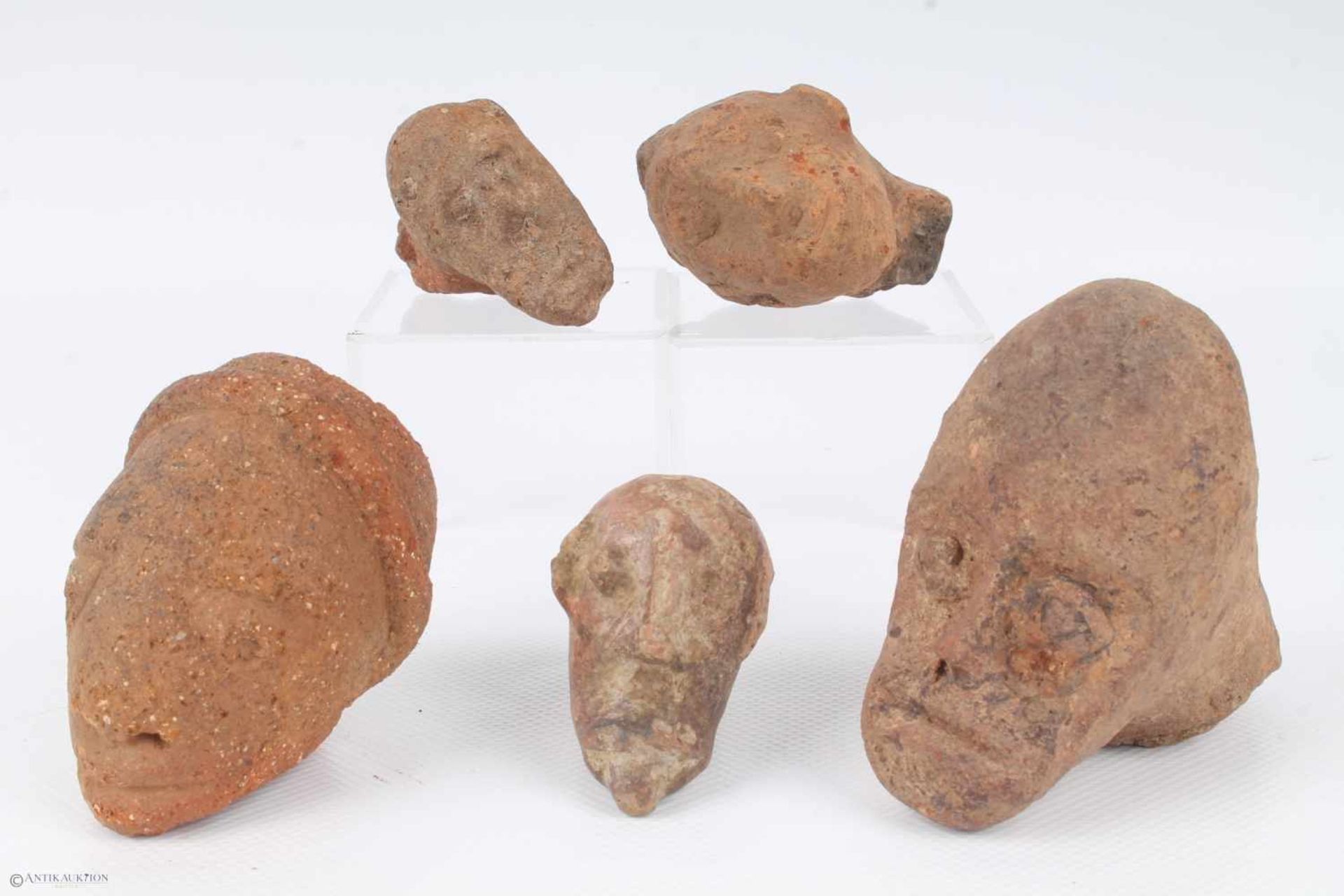 9 Steinköpfe, afikanische Figuren, 9 stone heads, african figures, - Bild 3 aus 3