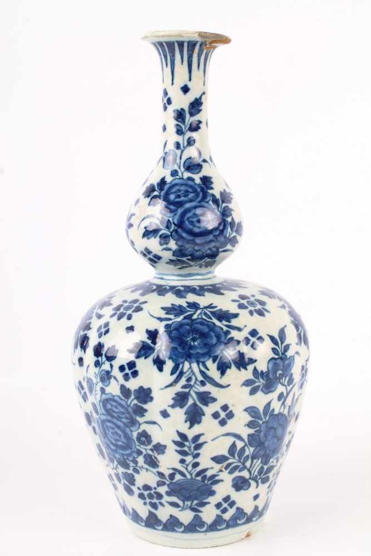 Teller und Vase, Delft 18. Jahrhundert, plate and vase 18th century,Keramik, Niederlande 18. - Image 2 of 4
