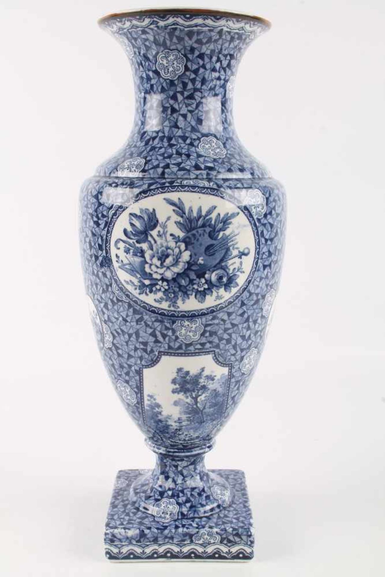 Franz Anton Mehlem Flamand Vase,Bonn um 1920, Villeroy & Boch Keramik, Flamand Dekor, am Boden mit - Bild 3 aus 6