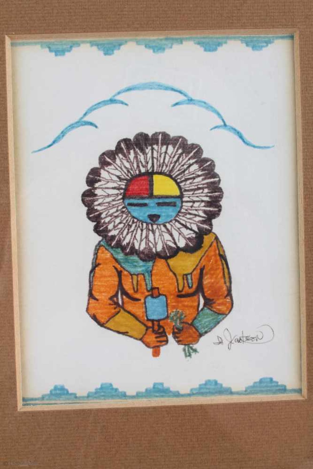Indianische Malereien, signiert Jackson, native american paintings, signed Jackson, - Bild 7 aus 7