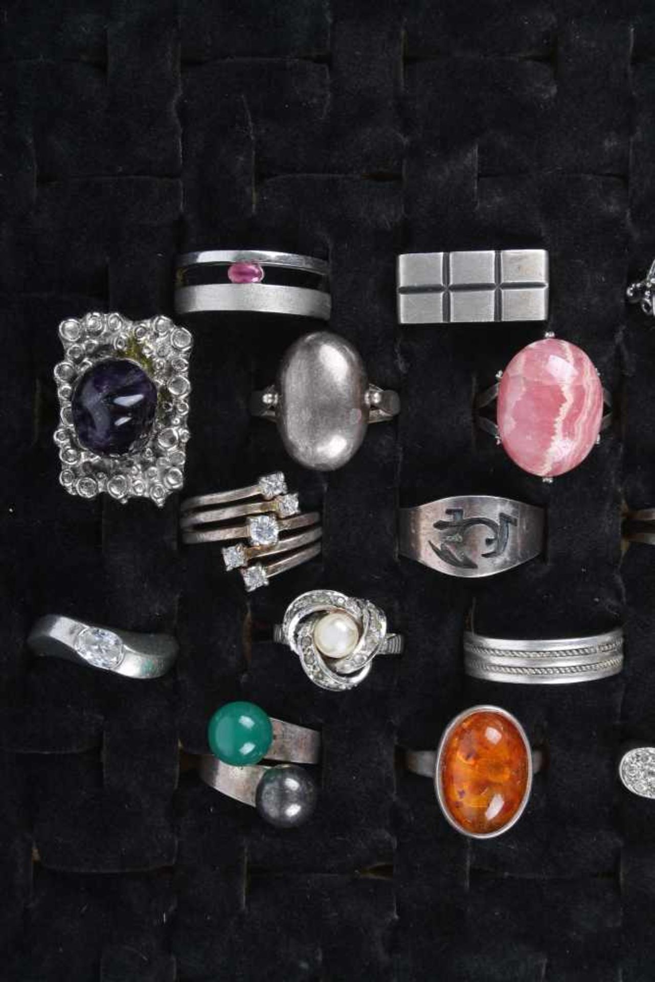 20 Silberringe, silver rings, - Bild 2 aus 3