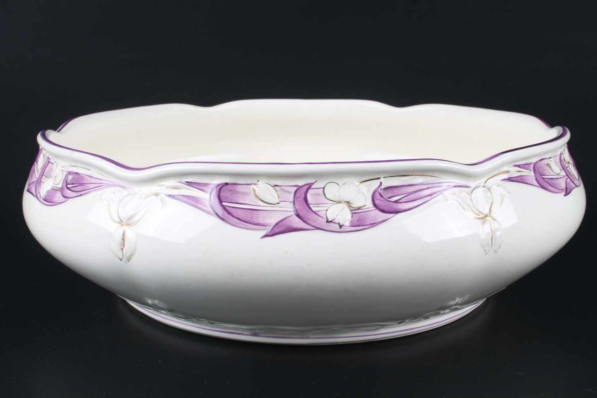 Bonn Mehlem - Jugendstil Waschschüssel, wash bowl / basin,Franz Anton Mehlem um 1900, Keramik, - Bild 3 aus 6