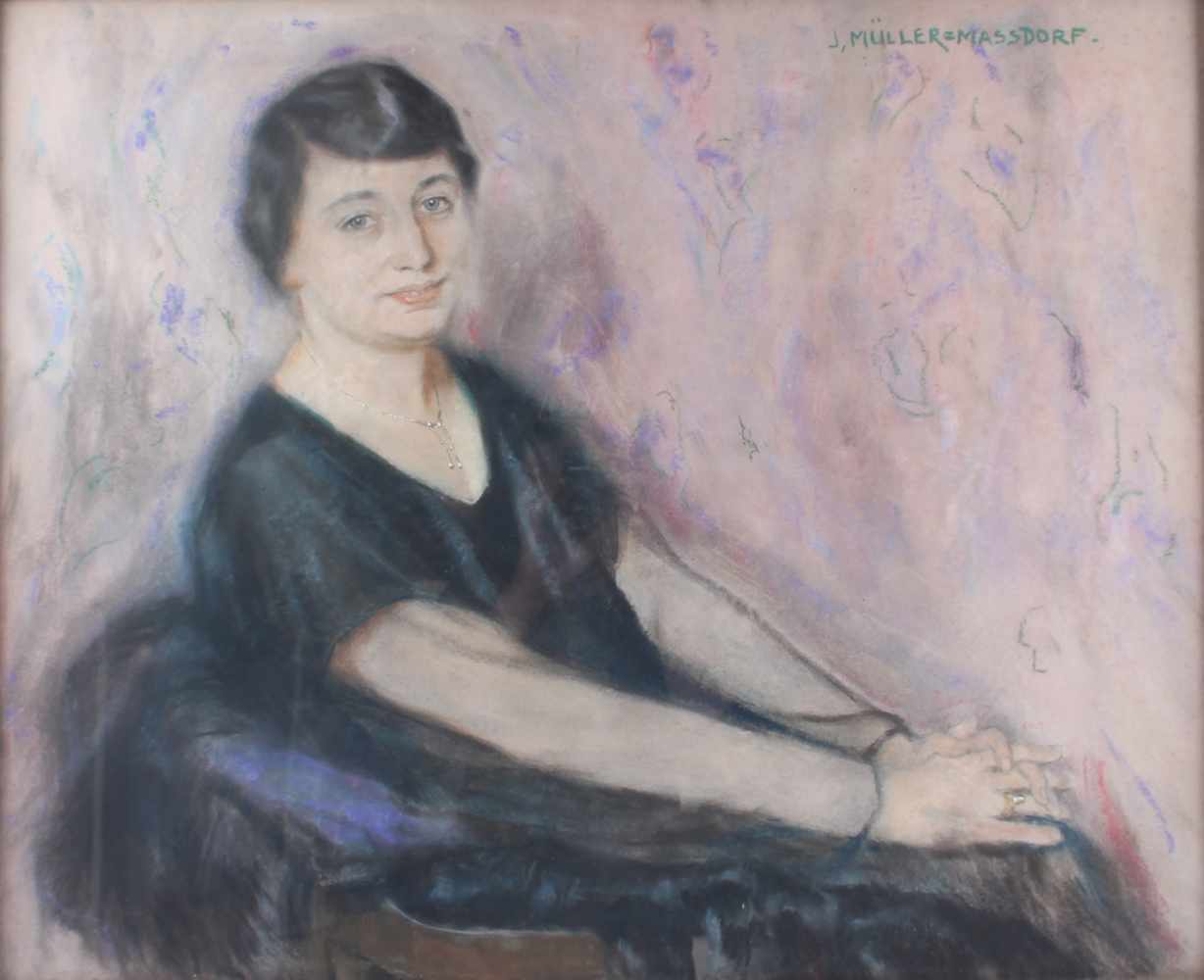 Julius Müller-Massdorf (1863-1933) impressionistisches Damenportrait, impressionistic female