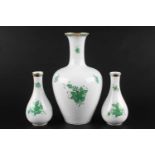 3 Vasen - Herend Apponyi Vert, three vases,Porzellan, Ungarn 20. Jahrhundert, Dekor Apponyi Vert,