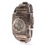 925 Silber Armbanduhr im Used-Look, sterling silver wristwatch in used look,