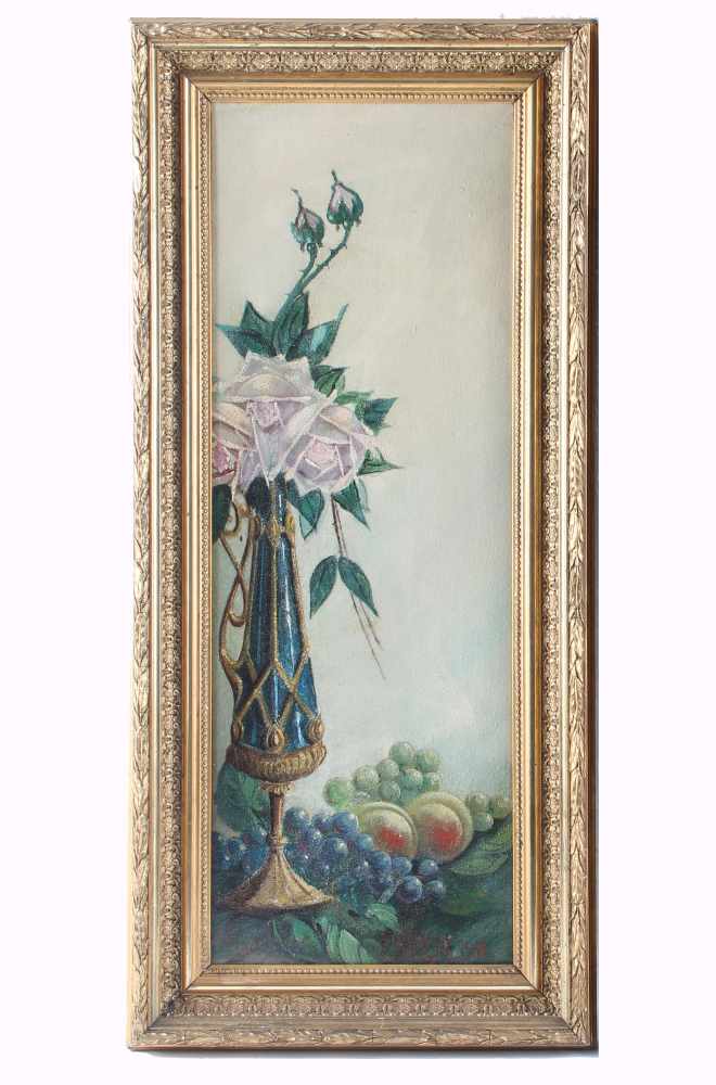 Gemäldepaar Blumenstillleben Flandern 1918, signiert, pair of paintings still life, - Bild 2 aus 8