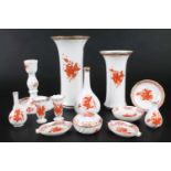 Herend Apponyi Orange, Porzellan Konvolut, porcelain lot,Porzellan, 13-teilges Lot, Ungarn 20.