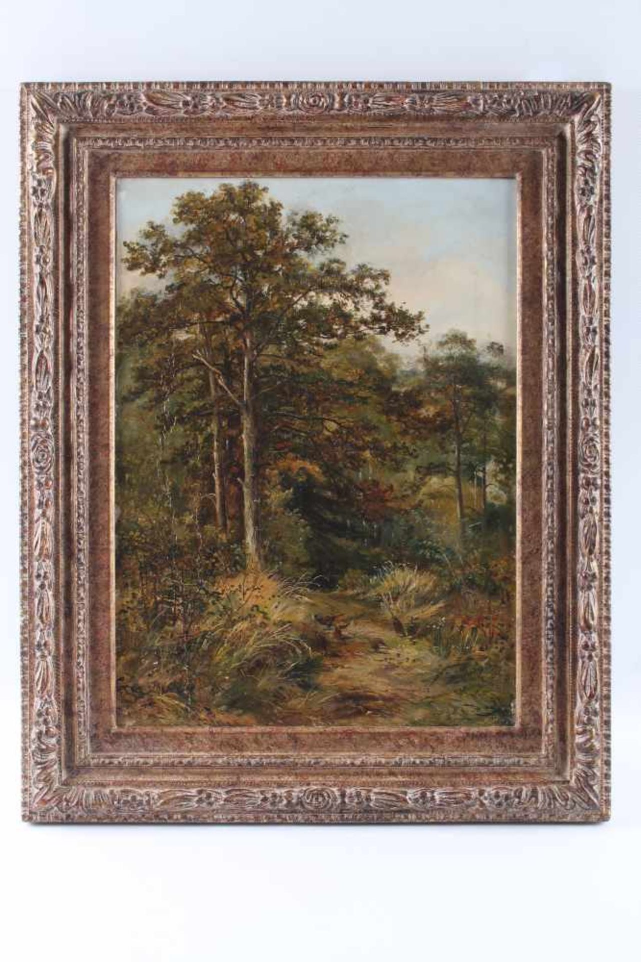 England 19. Jahrhundert, Waldblick mit Fasanen, bezeichnet Georg Turner, forest view with - Image 2 of 4