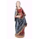 Heiligenfigur Elisabeth von Thüringen, figure of a saint,Holz, polychrom gefasst, H 49 cm x B 17