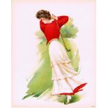 Sport Poster Golf Lady Golfer Victorian USA