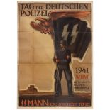 Propaganda Poster Nazi SS Deutschen Polizei WHW Police Day