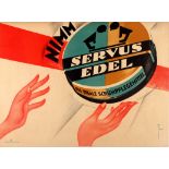 Advertising Poster Servus Edel Shoe Care Art Deco