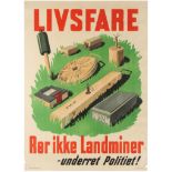 Propaganda Poster Danish Danger Don't Touch Landmines