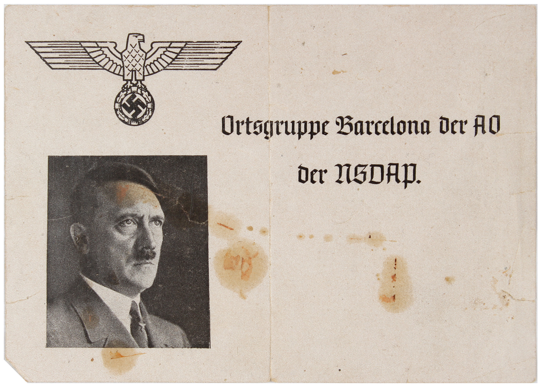 Propaganda Poster Nazi Adolf Hitler NSDAP Barcelona Spain