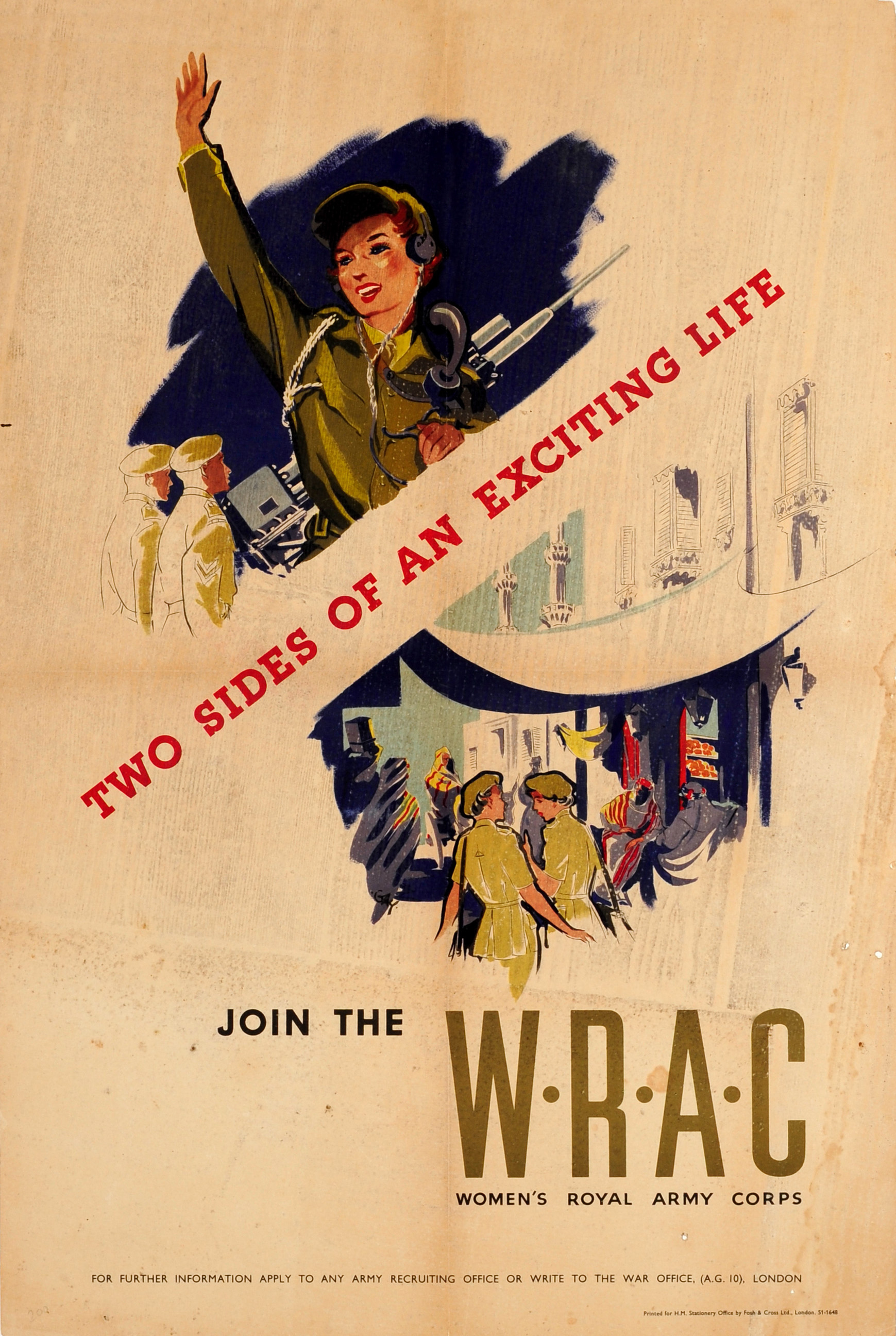 Propaganda Poster Join the WRAC Women Army UK