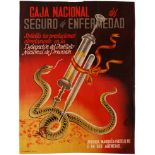 Propaganda Poster National Health Spain Snake Syringe